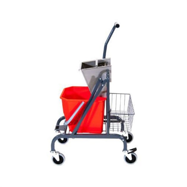 Svabbvagn Robust med rostfri press och 15 l hink