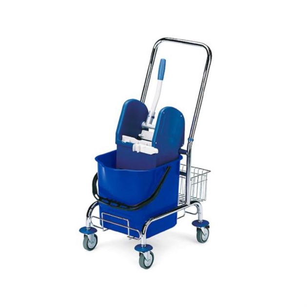 Svabbvagn med plastpress och 25 l hink