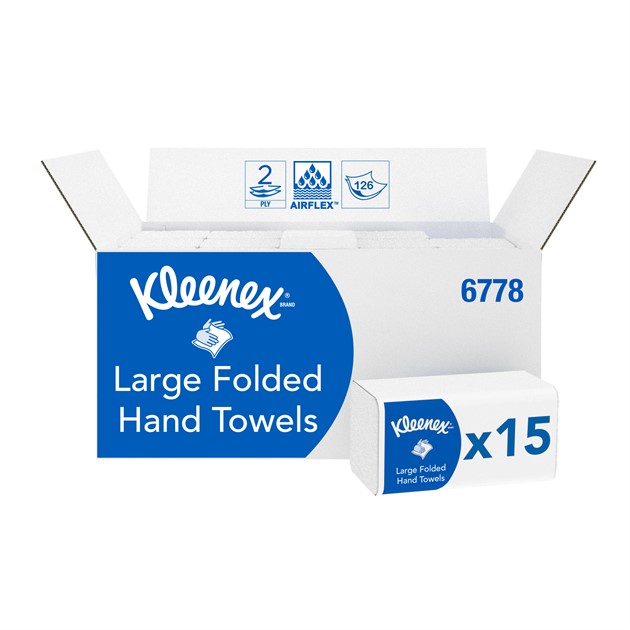 Handduk Kleenex® Ultra vikt stor vit 1860st/fp