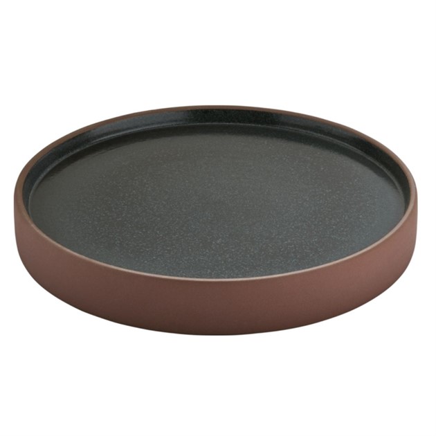 Tallrik 2in1 flat/halvdjup 21cm brun/svart Playground