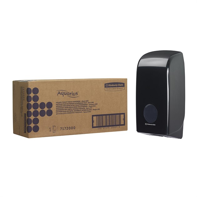 Dispenser arkat toalettpapper Aquarius enkel svart