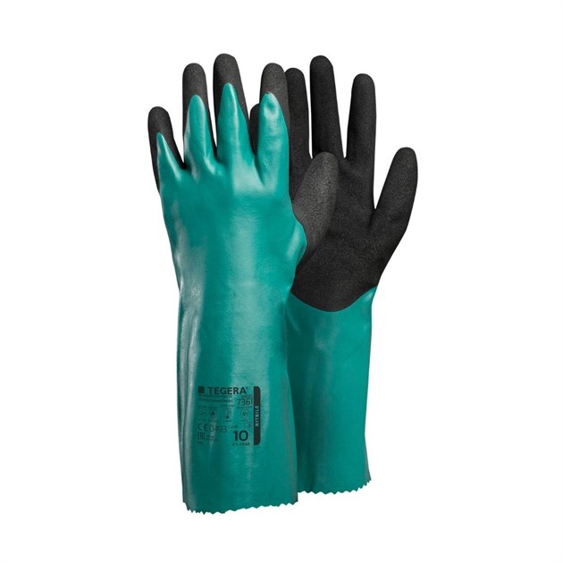 Kemikalieskyddshandske Tegera® 7361 grön/svart