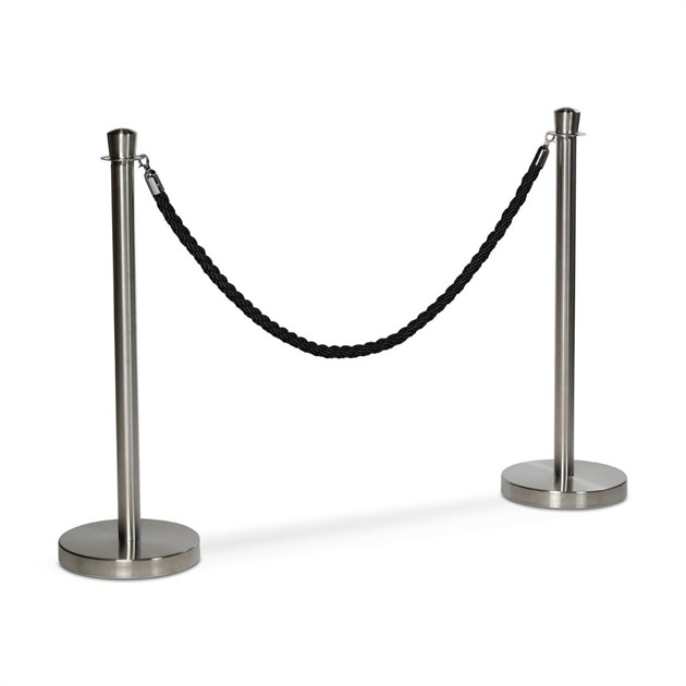 Köstolpe rostfritt stål 2 st med rep svart