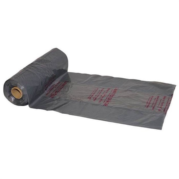 Sanitetspåse grå m tryck LDPE 100st/rle