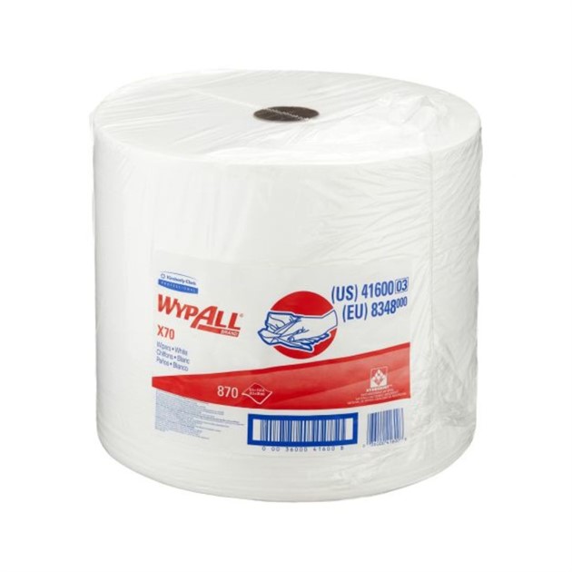 Torkdukar WypAll X70 stor rulle 870ark/rle vit
