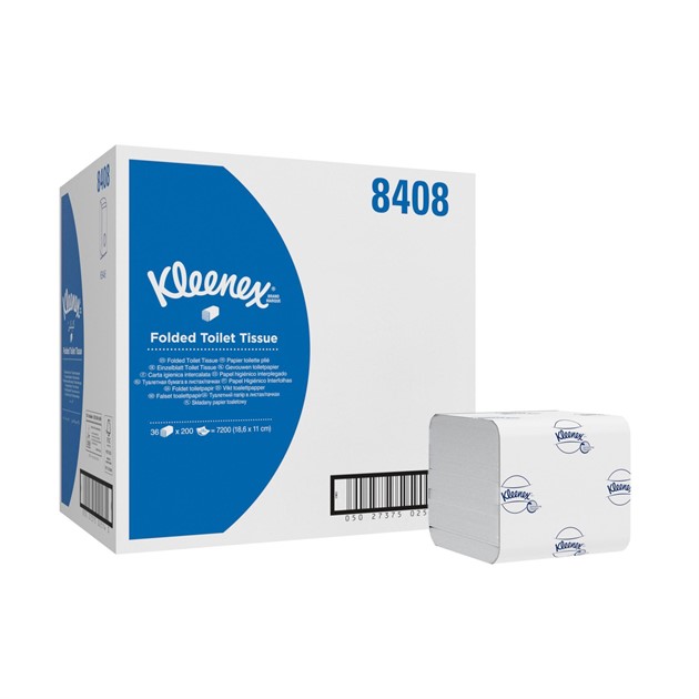 Toalettpapper arkat Kleenex® Ultra vit 200ark/bnt 36bnt/fp
