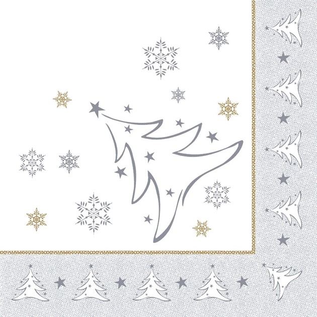 Julservett Royal Collection 40x40cm silver X-mas Elegance 250st/fp