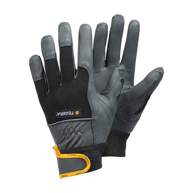 Syntetläderhandske Tegera® 9105 svart/grå/gul