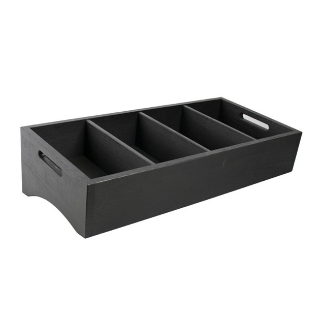 Besticklåda lutande 4-fack svart