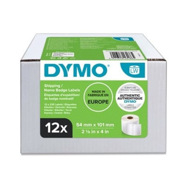 Fraktetikett Dymo 54x101mm permanent vit 220x12rle/fp