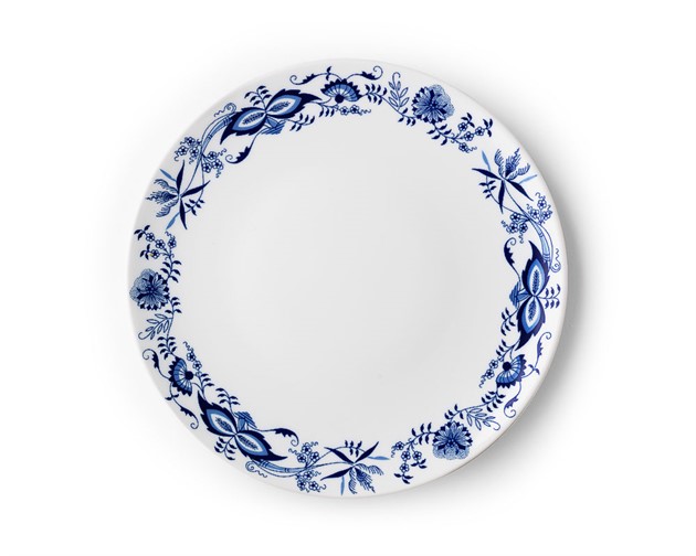 Tallrik Josefin flat dekor Cibulak på kant dia 30,5cm